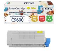 Compatible for Okidata OKI C9600 Toner Cartridge Work for Okidata OKI C9600 C9650 C9800 C9850 C9850 Printers, with Chip, High Yield 15000 Pages, High-Definition Printing (1 Pack Yellow)