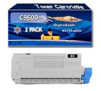 Compatible for Okidata OKI C9600 Toner Cartridge, Work for Okidata OKI C9600 C9650 C9800 C9850 C9850 Printers, Toner Cartridge 42918916 42918915 42918914 42918913 (1 Pack Black)