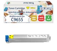 Compatible for Okidata OKI C9655 Toner Cartridge Work for Okidata OKI C9655 Printers, with Chip, High Yield 22000 Pages, High-Definition Printing (1 Pack Yellow)
