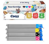 Compatible for Okidata OKI C9655 Toner Cartridge Work for Okidata OKI C9655 Printers, with Chip, High Yield 22000 Pages, High-Definition Printing (4-Pack BK/C/M/Y)