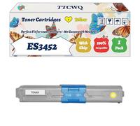 Compatible for Okidata OKI ES3452 Toner Cartridges Work for Okidata OKI ES3452 MFP ES5431dn ES5462dnw MFP ES543 Printers (1 Pack Yellow)