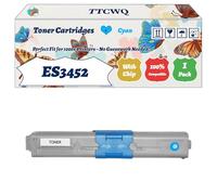 Compatible for Okidata OKI ES3452 Toner Cartridges Work for Okidata OKI ES3452 MFP ES5431dn ES5462dnw MFP ES543 Printers (1 Pack Cyan)
