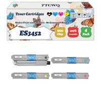 Compatible for Okidata OKI ES3452 Toner Cartridges Work for Okidata OKI ES3452 MFP ES5431dn ES5462dnw MFP ES543 Printers (4-Pack BK/C/M/Y)