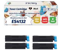 Compatible for Okidata OKI ES4132 Toner Cartridge Work for Okidata OKI ES 4132 DN ES 5162 DNW ES 4192 MFP ES 5162 LP ES 5112 DN ES 5162 Printers (4 Pack Black)