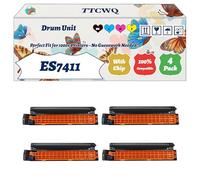 Compatible for Okidata OKI ES7411 Drum Unit Work for Okidata OKI ES7411dn Printers, with Chip, High Yield 20000 Pages, High-Definition Printing (4-Pack BK/C/M/Y)