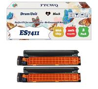 Compatible for Okidata OKI ES7411 Drum Unit Work for Okidata OKI ES7411dn Printers, with Chip, High Yield 20000 Pages, High-Definition Printing (2 Pack Black)