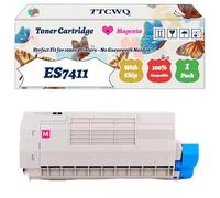 Compatible for Okidata OKI ES7411 Toner Cartridge Work for Okidata OKI ES3032a4 ES7411 Pro 7411 Printers, with Chip, High Yield 10000 Pages, High-Definition Printing (1 Pack Magenta)
