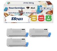 Compatible for Okidata OKI ES7411 Toner Cartridges Work for Okidata OKI ES7411dn Printers, with Chip, High Yield 11000 Pages, High-Definition Printing (3 Pack Black)