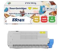 Compatible for Okidata OKI ES7411 Toner Cartridges Work for Okidata OKI ES7411dn Printers, with Chip, High Yield 11000 Pages, High-Definition Printing (1 Pack Yellow)