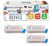 Compatible for Okidata OKI ES7412 Toner Cartridges Work for Okidata OKI ES7412 ES7412dn Printers, with Chip, High Yield 11000 Pages, High-Definition Printing (3 Pack Black)