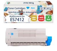 Compatible for Okidata OKI ES7412 Toner Cartridges Work for Okidata OKI ES7412 ES7412dn Printers, with Chip, High Yield 11000 Pages, High-Definition Printing (1 Pack Cyan)