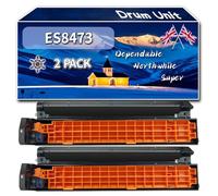 Compatible for Okidata OKI ES8473 Drum Unit, Work for Okidata OKI ES8453 ES8473 Printers, Drum Unit 44844476 44844475 44844474 44844473 (2 Pack Black)
