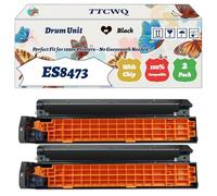 Compatible for Okidata OKI ES8473 Drum Unit Work for Okidata OKI ES8453 ES8473 Printers, with Chip, High Yield 30000 Pages, High-Definition Printing (2 Pack Black)