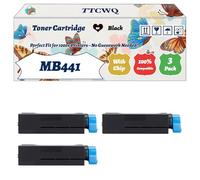 Compatible for Okidata OKI MB441 Toner Cartridge Work for Okidata OKI B401 MB441 MB451 Printers, with Chip, High Yield 2500 Pages, High-Definition Printing (3 Pack Black)