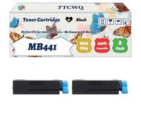 Compatible for Okidata OKI MB441 Toner Cartridge Work for Okidata OKI B401 MB441 MB451 Printers, with Chip, High Yield 2500 Pages, High-Definition Printing (2-Pack Black)