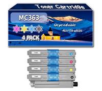 Compatible for Okidata OKI MC363 Toner Cartridge, Work for Okidata OKI C332 MC363 Printers, Toner Cartridge 46508712 46508711 46508710 46508709 (4-Pack BK/C/M/Y)