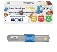 Compatible for Okidata OKI MC363 Toner Cartridge Work for Okidata OKI C332 MC363 Printers, with Chip, High Yield 3500 Pages, High-Definition Printing (1 Pack Yellow)