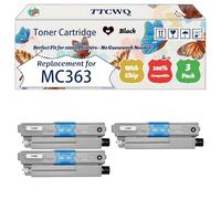 Compatible for Okidata OKI MC363 Toner Cartridge Work for Okidata OKI C332 MC363 Printers, with Chip, High Yield 3500 Pages, High-Definition Printing (3 Pack Black)