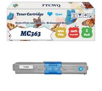 Compatible for Okidata OKI MC363 Toner Cartridge Work for Okidata OKI C332 MC363 Printers, with Chip, High Yield 3500 Pages, High-Definition Printing (1 Pack Cyan)