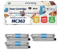 Compatible for Okidata OKI MC363 Toner Cartridge Work for Okidata OKI C332 MC363 Printers, with Chip, High Yield 3500 Pages, High-Definition Printing (3 Pack Black)