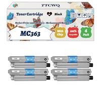 Compatible for Okidata OKI MC363 Toner Cartridge Work for Okidata OKI C332 MC363 Printers, with Chip, High Yield 3500 Pages, High-Definition Printing (4 Pack Black)