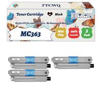 Compatible for Okidata OKI MC363 Toner Cartridge Work for Okidata OKI C332 MC363 Printers, with Chip, High Yield 3500 Pages, High-Definition Printing (3 Pack Black)