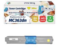 Compatible for Okidata OKI MC363dn Toner Cartridge Work for Okidata OKI C332 C332dn MC363 MC363dn MC363dnw Printers, with Chip, High Yield 3500 Pages, High-Definition Printing (1 Pack Yellow)