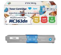 Compatible for Okidata OKI MC363dn Toner Cartridge Work for Okidata OKI C332 C332dn MC363 MC363dn MC363dnw Printers, with Chip, High Yield 3500 Pages, High-Definition Printing (1 Pack Cyan)