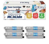 Compatible for Okidata OKI MC363dn Toner Cartridge Work for Okidata OKI C332 C332dn MC363 MC363dn MC363dnw Printers, with Chip, High Yield 3500 Pages, High-Definition Printing (4 Pack Black)