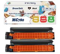 Compatible for Okidata OKI MC780 Drum Unit Work for Okidata OKI MC760 MC760dn MC770 MC770dn MC780 MC780dfn Printers, with Chip, High Yield 30000 Pages, High-Definition Printing (2 Pack Black)