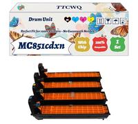 Compatible for Okidata OKI MC851cdxn Drum Unit Work for Okidata OKI MC851 MC861 MC851cdtn MC861cdtn MC851cdxn MC861cdxn MC851dn Printers (4-Pack BK/C/M/Y)