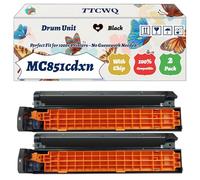 Compatible for Okidata OKI MC851cdxn Drum Unit Work for Okidata OKI MC851 MC861 MC851cdtn MC861cdtn MC851cdxn MC861cdxn MC851dn Printers (2 Pack Black)