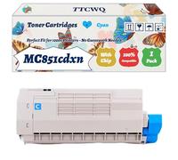 Compatible for Okidata OKI MC851cdxn Toner Cartridges Work for Okidata OKI MC851 MC861 MC851cdtn MC861cdtn MC851cdxn MC861cdxn MC851dn Printers (1 Pack Cyan)