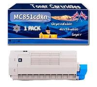 Compatible for Okidata OKI MC851cdxn Toner Cartridges, Work for Okidata OKI MC851 MC861 MC851cdtn MC861cdtn MC851cdxn MC861cdxn MC851dn Printers (1 Pack Black)