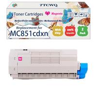 Compatible for Okidata OKI MC851cdxn Toner Cartridges Work for Okidata OKI MC851 MC861 MC851cdtn MC861cdtn MC851cdxn MC861cdxn MC851dn Printers (1 Pack Magenta)