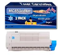 Compatible for Okidata OKI MC851cdxn Toner Cartridges, Work for Okidata OKI MC851 MC861 MC851cdtn MC861cdtn MC851cdxn MC861cdxn MC851dn Printers (1 Pack Cyan)
