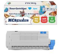 Compatible for Okidata OKI MC851cdxn Toner Cartridges Work for Okidata OKI MC851 MC861 MC851cdtn MC851cdxn MC861cdtn MC861cdxn MC851dn Printers (1 Pack Cyan)