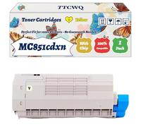Compatible for Okidata OKI MC851cdxn Toner Cartridges Work for Okidata OKI MC851 MC861 MC851cdtn MC861cdtn MC851cdxn MC861cdxn MC851dn Printers (1 Pack Yellow)