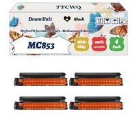 Compatible for Okidata OKI MC853 Drum Unit Work for Okidata OKI MC853dn MC853 MC853dnct MC853dnv MC873 MC873dn Printers, with Chip, High Yield 30000 Pages, High-Definition Printing (4 Pack Black)