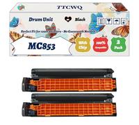 Compatible for Okidata OKI MC853 Drum Unit Work for Okidata OKI MC873dnct MC873dnv MC883dntc MC883dnc MC883dn Printers, with Chip, High Yield 30000 Pages, High-Definition Printing (2 Pack Black)