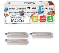 Compatible for Okidata OKI MC853 Toner Cartridge Work for Okidata OKI MC853 MC873 MC883 Printers, with Chip, High Yield 7000 Pages, High-Definition Printing (3 Pack Black)