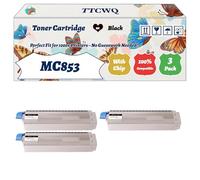 Compatible for Okidata OKI MC853 Toner Cartridge Work for Okidata OKI MC853 MC873 MC883 Printers, with Chip, High Yield 7000 Pages, High-Definition Printing (3 Pack Black)