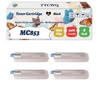 Compatible for Okidata OKI MC853 Toner Cartridge Work for Okidata OKI MC853dn MC853 MC853dnct MC853dnv MC873 Printers (4 Pack Black)