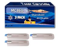 Compatible for Okidata OKI MC861 Toner Cartridge, Work for Okidata OKI MC861 Printers, Toner Cartridge 44059256 44059255 44059254 44059253 (3 Pack Black)