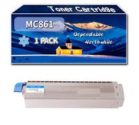 Compatible for Okidata OKI MC861 Toner Cartridge, Work for Okidata OKI MC861 Printers, Toner Cartridge 44059256 44059255 44059254 44059253 (1 Pack Cyan)