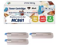 Compatible for Okidata OKI MC861 Toner Cartridge Work for Okidata OKI MC861 Printers, with Chip, High Yield 10000 Pages, High-Definition Printing (3 Pack Black)