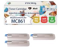 Compatible for Okidata OKI MC861 Toner Cartridge Work for Okidata OKI MC861 Printers, with Chip, High Yield 10000 Pages, High-Definition Printing (3 Pack Black)
