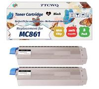 Compatible for Okidata OKI MC861 Toner Cartridge Work for Okidata OKI MC861 Printers, with Chip, High Yield 10000 Pages, High-Definition Printing (2 Pack Black)