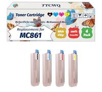 Compatible for Okidata OKI MC861 Toner Cartridge Work for Okidata OKI MC861 Printers, with Chip, High Yield 10000 Pages, High-Definition Printing (4-Pack BK/C/M/Y)