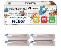 Compatible for Okidata OKI MC861 Toner Cartridge Work for Okidata OKI MC861 Printers, with Chip, High Yield 10000 Pages, High-Definition Printing (4 Pack Black)